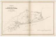 St. Joseph Bay, Florida, 1843 - Old Map Reprint - 1843 Regional Section 2