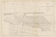 Lake Michigan - Mouth of Galien River, Michigan, 1835 - Old Map Reprint - 1843 Regional Section 5