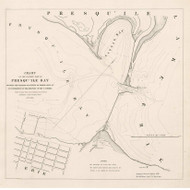 Presqu'ile Bay - Eastern Part, Pennsylvania, 1838 - Old Map Reprint - 1843 Regional Section 5