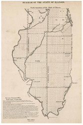 Diagram of the State of Illinois, 1839 - Old Map Reprint - 1843 Regional Section 6