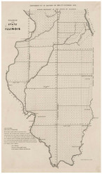 Diagram of the State of Illinois, 1841 - Old Map Reprint - 1843 Regional Section 6