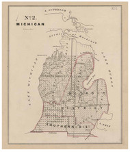 Michigan - Land Office Map, 1843 - Old Map Reprint - 1843 Regional Section 7
