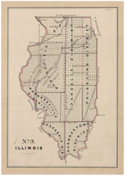 Illinois - Land Office Map, 1843 - Old Map Reprint - 1843 Regional Section 7