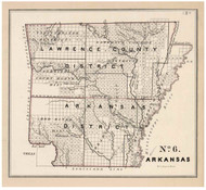 Arkansas - Land Office Map, 1843 - Old Map Reprint - 1843 Regional Section 7