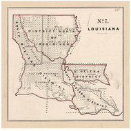 Louisiana - Land Office Map, 1843 - Old Map Reprint - 1843 Regional Section 7
