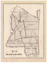 Mississippi - Land Office Map, 1843 - Old Map Reprint - 1843 Regional Section 7