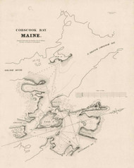 Cobscook Bay, Maine, 1836 - Old Map Reprint - 1843 Regional Section 8
