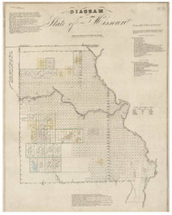 Diagram of the State of Missouri, 1837 - Old Map Reprint - 1843 Regional Section 9