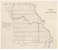 Diagram of the State of Missouri, 1841 - Old Map Reprint - 1843 Regional Section 9