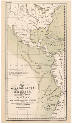 Steamer Routes along West Coast of Americas - Panama Canal, 1843 - Old Map Reprint - 1843 Regional Section 10