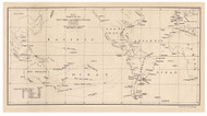 Pacific Shipping Routes to Panama, 1843 - Old Map Reprint - 1843 Regional Section 10