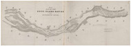 Rock Island Rapids - Mississippi River, 1843 - Old Map Reprint - 1843 Regional Section 11