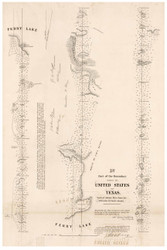 Texas Boundary - Sabine River 2 36 miles to 72 miles North, 1843 - Old Map Reprint - 1843 Regional Section 11