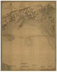 East Bridgeport to Fairfield 1898 BW A - Old Map Nautical Chart AC Harbors 265 - Connecticut
