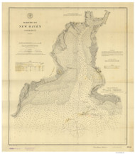 New Haven Harbor 1878 - Old Map Nautical Chart AC Harbors 218 - Connecticut