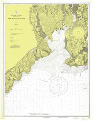 New Haven Harbor 1928 - Old Map Nautical Chart AC Harbors 218 - Connecticut