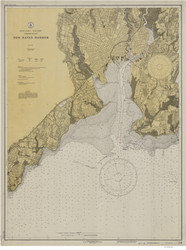 New Haven Harbor 1931 - Old Map Nautical Chart AC Harbors 218 - Connecticut