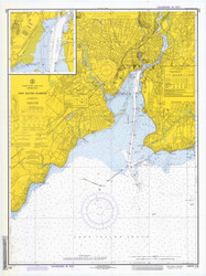 New Haven Harbor 1972 - Old Map Nautical Chart AC Harbors 218 - Connecticut