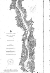 Deep River to Higganum 1895 - Old Map Nautical Chart AC Harbors 254 - Connecticut
