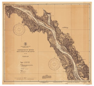 Deep River to Higganum 1935 - Old Map Nautical Chart AC Harbors 261 - Connecticut