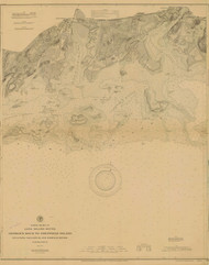 George's Rock to Sheffield Island 1896 - Old Map Nautical Chart AC Harbors 267 - Connecticut