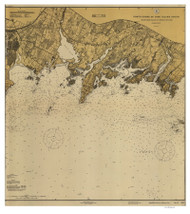 Sheffield Island to Westcott Cove 1915 C - Old Map Nautical Chart AC Harbors 268 - Connecticut