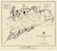 Fishers Island Sound 1885 - Old Map Nautical Chart AC Harbors 358 - Connecticut