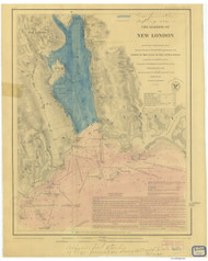Harbor of New London and Approaches 1848 - Old Map Nautical Chart AC Harbors 359 - Connecticut