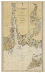 Harbor of New London and Approaches 1924 - Old Map Nautical Chart AC Harbors 359 - Connecticut