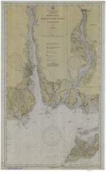 Harbor of New London and Approaches 1929 - Old Map Nautical Chart AC Harbors 359 - Connecticut