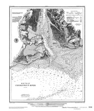 Mouth of Connecticut River 1879 BW - Old Map Nautical Chart AC Harbors 360 - Connecticut