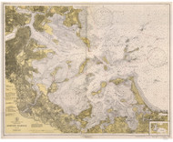 Boston Harbor 1940 - Old Map Nautical Chart AC Harbors 246 - Massachusetts