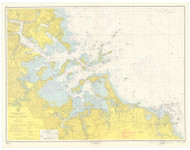 Boston Harbor 1954 - Old Map Nautical Chart AC Harbors 246 - Massachusetts