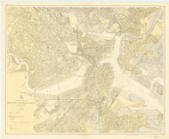 Boston Inner Harbor 1920 - Old Map Nautical Chart AC Harbors 248 - Massachusetts