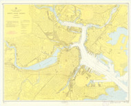 Boston Inner Harbor 1957 - Old Map Nautical Chart AC Harbors 248 - Massachusetts
