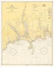 Westport River and Approaches 1937 B Old Map Nautical Chart AC Harbors 2 237 - Massachusetts
