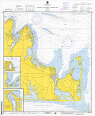 Martha's Vineyard - Eastern Part 1974 Old Map Nautical Chart AC Harbors 2 261 - Massachusetts
