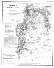 New Bedford Harbor 1870 Old Map Nautical Chart AC Harbors 2 350 - Massachusetts
