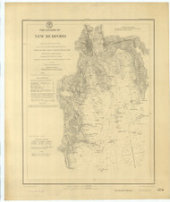 New Bedford Harbor 1893 Old Map Nautical Chart AC Harbors 2 350 - Massachusetts