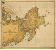 Ipswich Bay to Gloucester Harbor 1912b - Old Map Nautical Chart AC Harbors 1 243 - Massachusetts