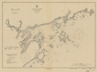 Salem Harbor and Approaches Massachusetts 1916 - Old Map Nautical Chart AC Harbors 1 244 - Massachusetts