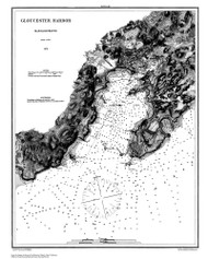 Gloucester Harbor 1879b - Old Map Nautical Chart AC Harbors 1 334 - Massachusetts