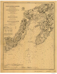 Gloucester Harbor 1908a - Old Map Nautical Chart AC Harbors 1 334 - Massachusetts