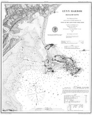 Lynn Harbor 1877 BW - Old Map Nautical Chart AC Harbors 1 336 - Massachusetts