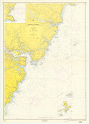 Portsmouth Harbor - Cape Neddick Harbor to Isles of Shoals 1960 - Old Map Nautical Chart AC Harbors 1 211 - Maine