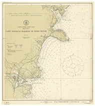 Cape Neddick to York River 1912 B - Old Map Nautical Chart AC Harbors 1 228 - Maine