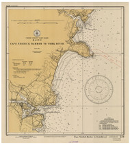 Cape Neddick to York River 1935 B - Old Map Nautical Chart AC Harbors 1 228 - Maine