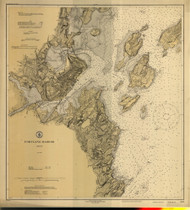 Portland Harbor 1924 - Old Map Nautical Chart AC Harbors 1 325 - Maine