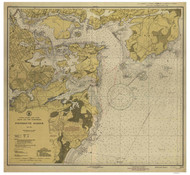 Portsmouth Harbor 1945 - Old Map Nautical Chart AC Harbors 1 329 - Maine