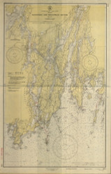 Kennebec and Sheepscot Rivers 1946 Old Map Nautical Chart AC Harbors 2 314 - Maine